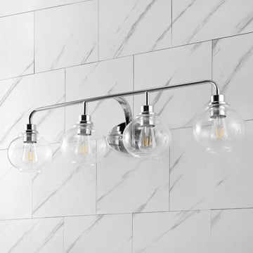 Sandrine Iron/Seeded Glass Cottage Rustic LED Vanity Light